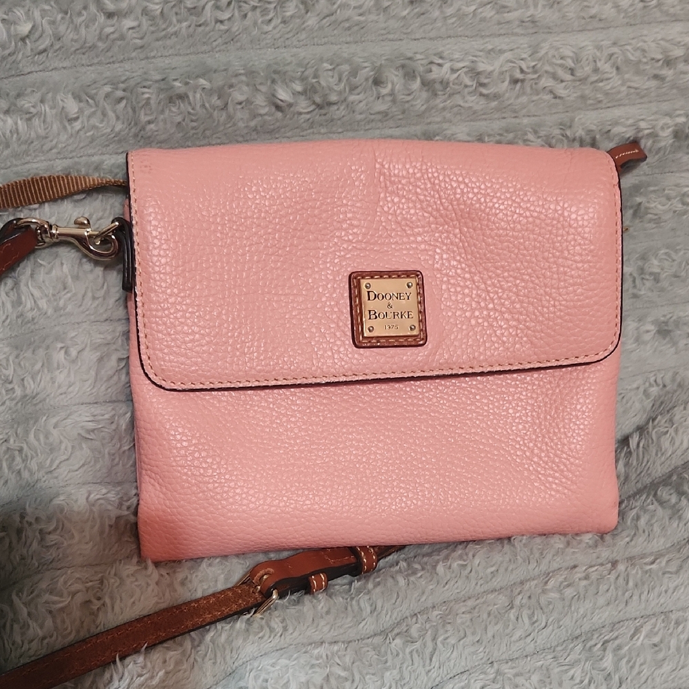 Dooney & Bourke Pink Pebbled Leather Crossbody Bag